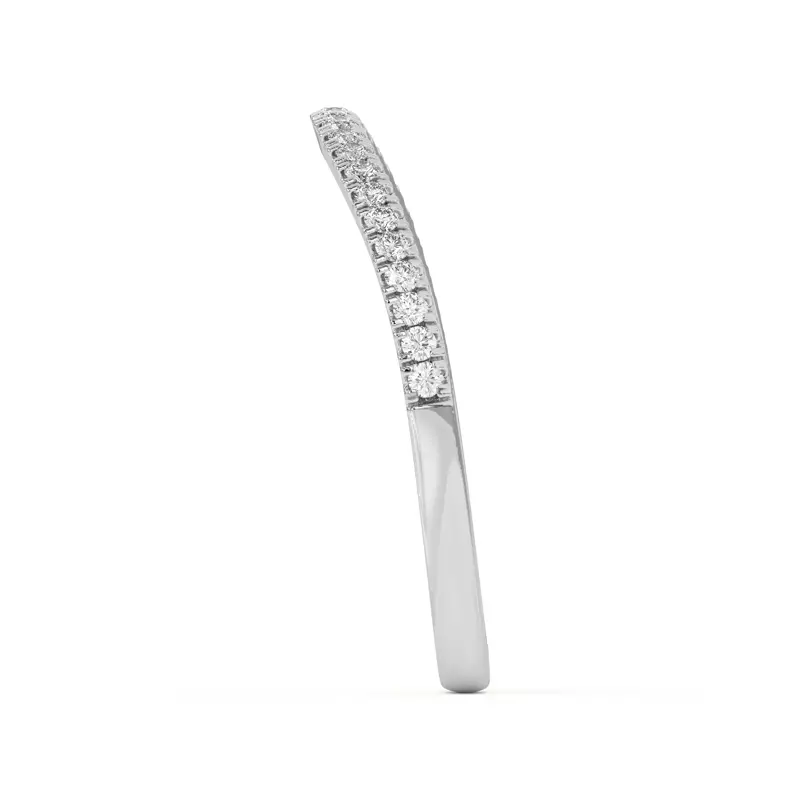 14K White Gold Liana Curve Pavé Band