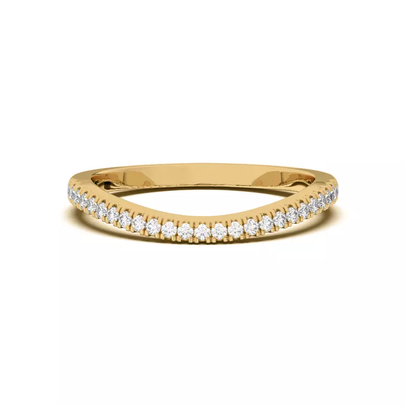 14K Yellow Gold Liana Curve Pavé Band