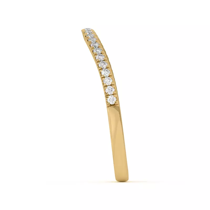14K Yellow Gold Liana Curve Pavé Band