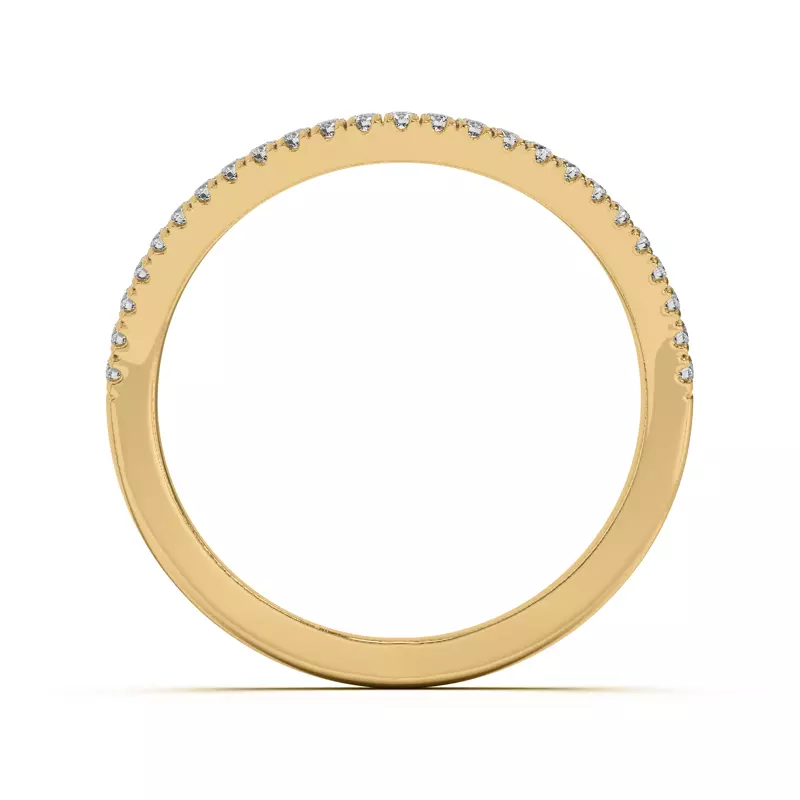 18K Yellow Gold Liana Curve Pavé Band