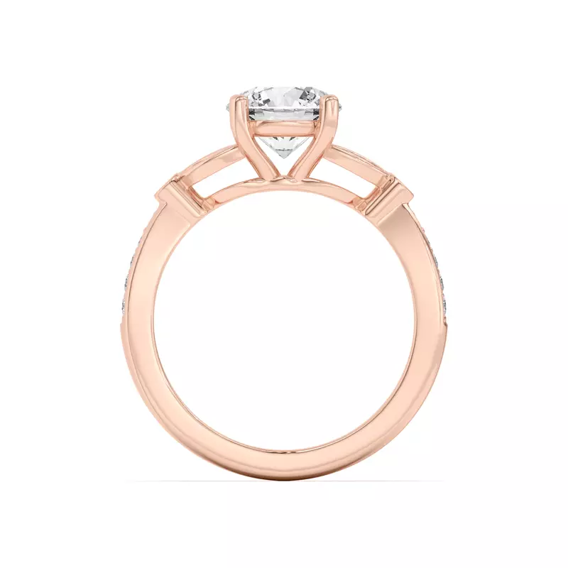 14K Rose Gold Fernanda Leaf Engagement Ring