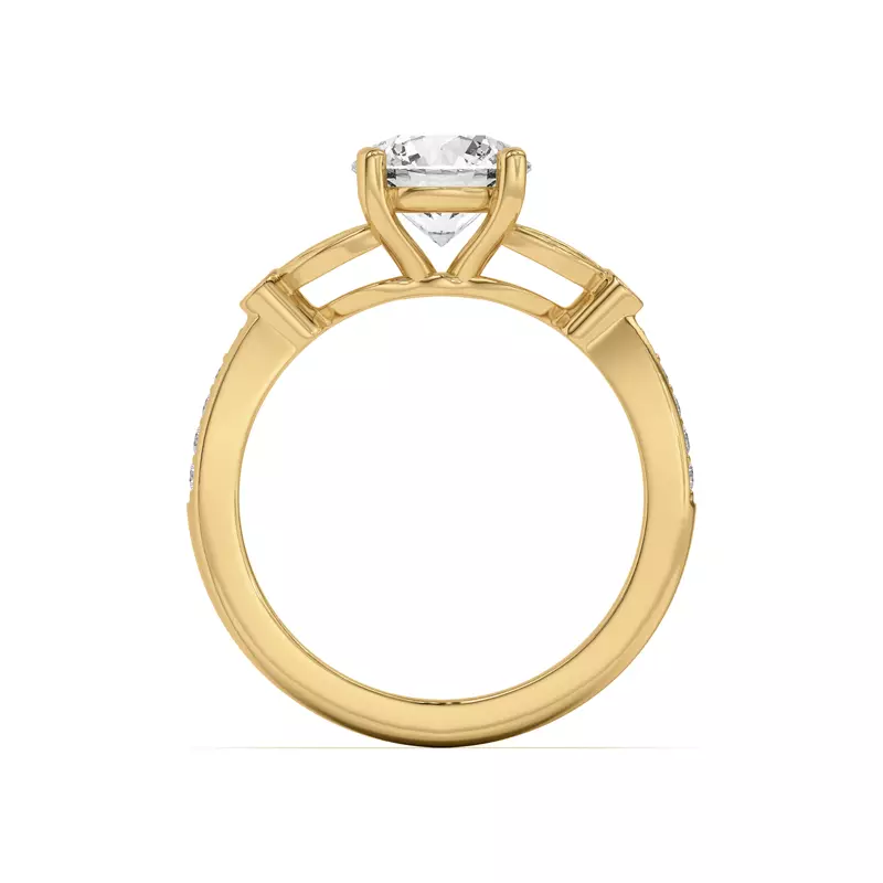 14K Yellow Gold Fernanda Leaf Engagement Ring