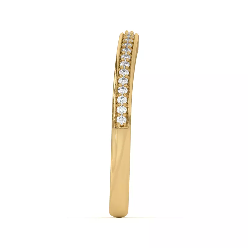 14K Yellow Gold Fernanda Curved Pavé Band
