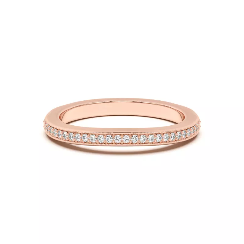 18K Rose Gold Fernanda Curved Pavé Band