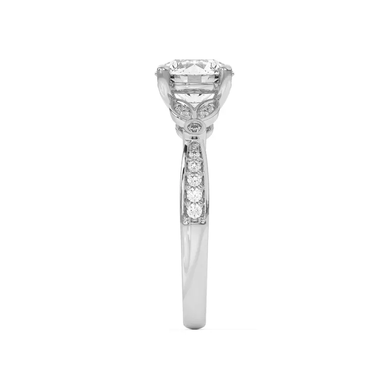 Platinum Fernanda Leaf Engagement Ring