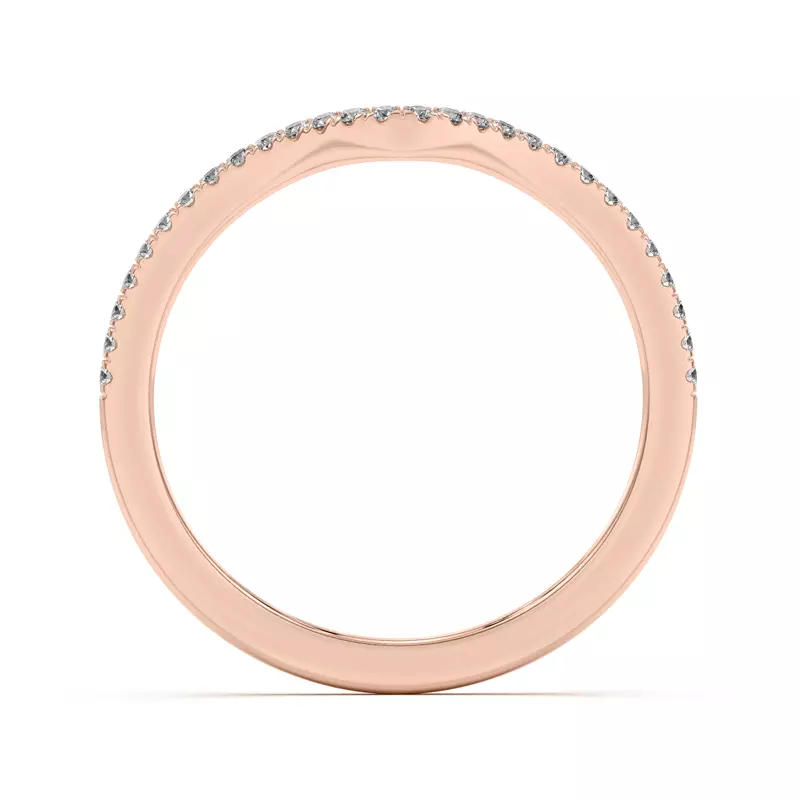 14K Rose Gold Andra Curved Pavé Band