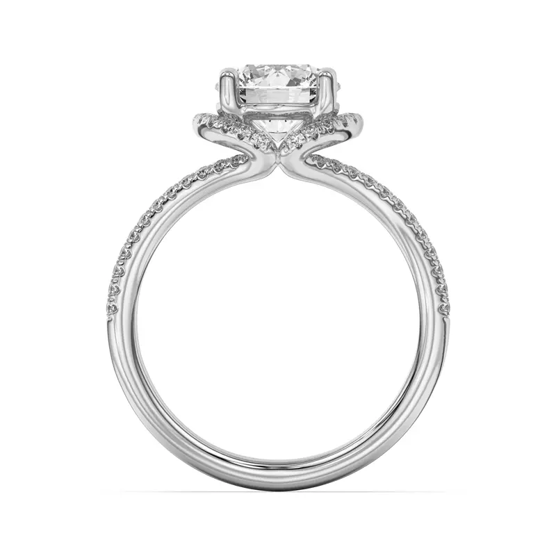 14K White Gold Andra Folded Halo Engagement Ring