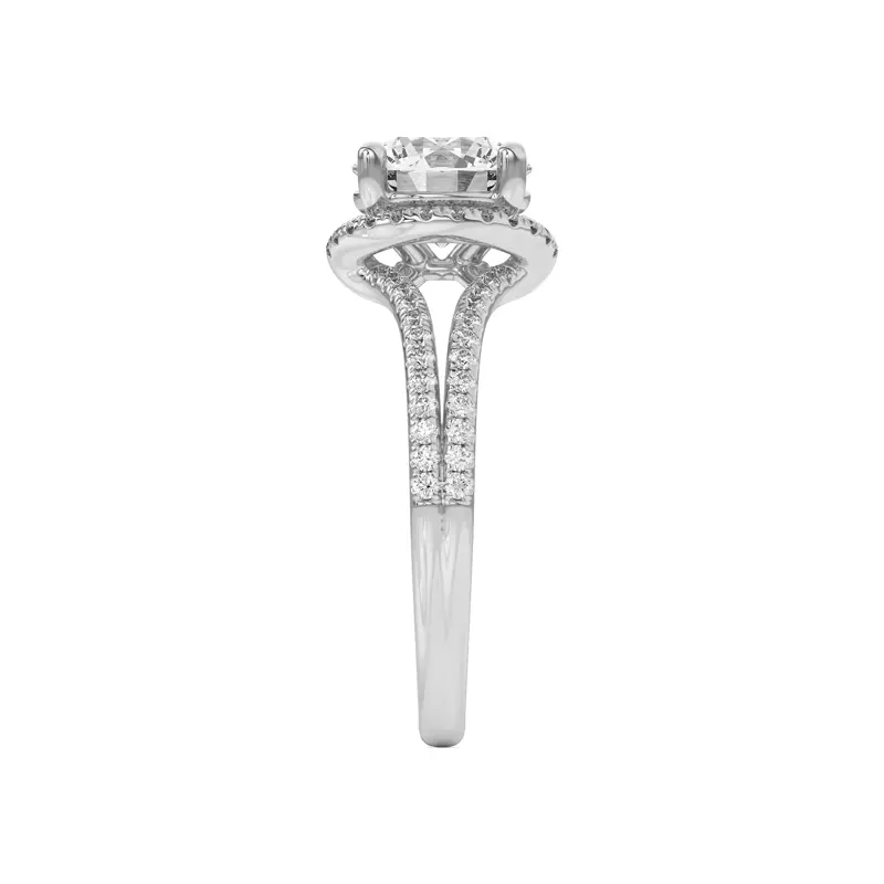14K White Gold Andra Folded Halo Engagement Ring