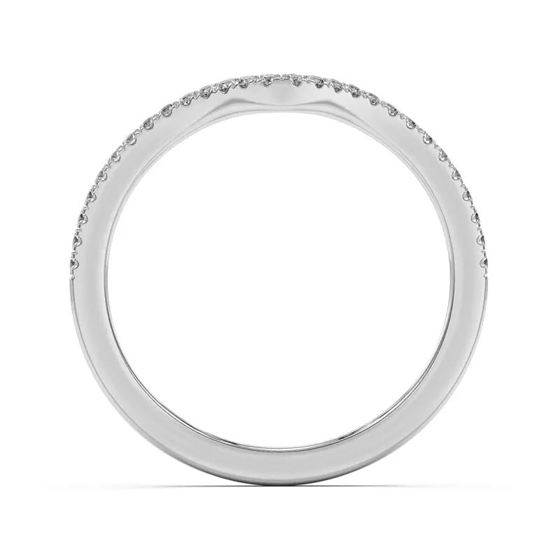 14K White Gold Andra Curved Pavé Band
