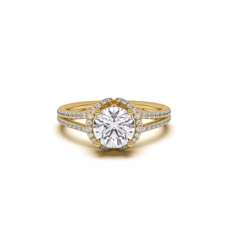 Andra Folded Halo Engagement Ring