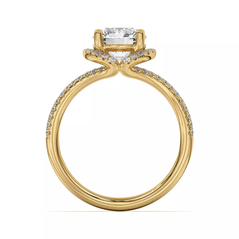 14K Yellow Gold Andra Folded Halo Engagement Ring