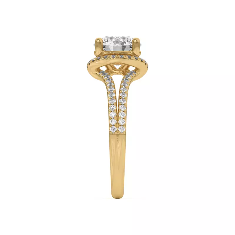 14K Yellow Gold Andra Folded Halo Engagement Ring