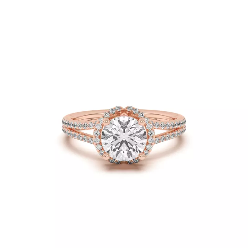 Andra Folded Halo Engagement Ring