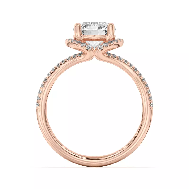 18K Rose Gold Andra Folded Halo Engagement Ring