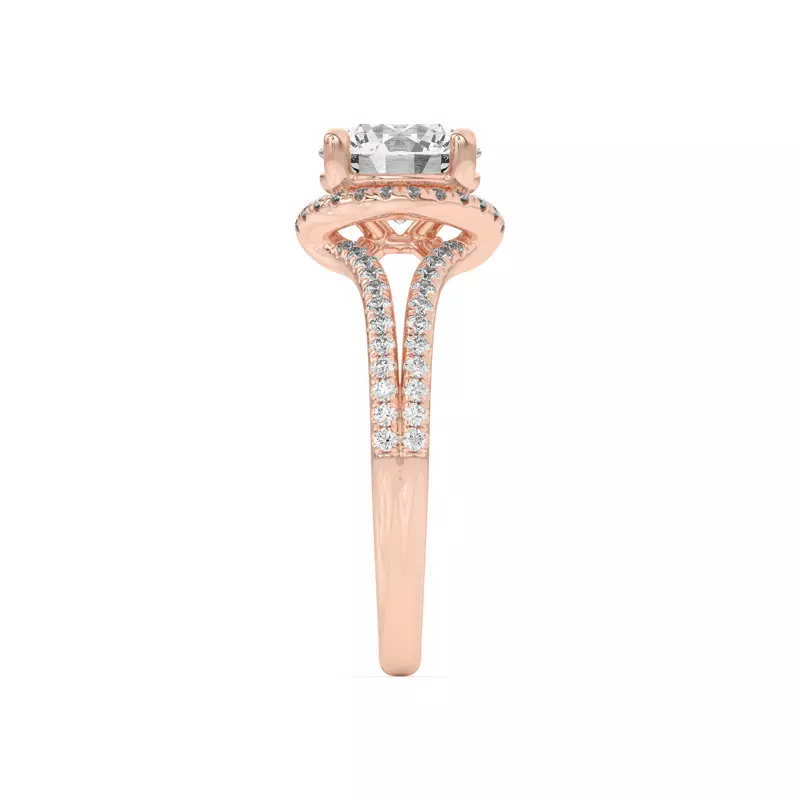 18K Rose Gold Andra Folded Halo Engagement Ring