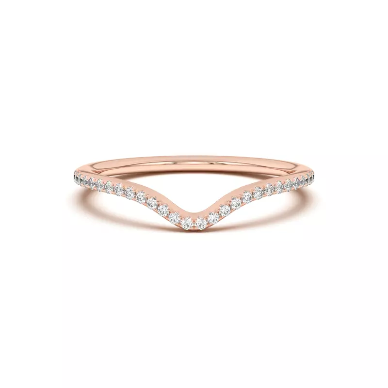 18K Rose Gold Andra Curved Pavé Band