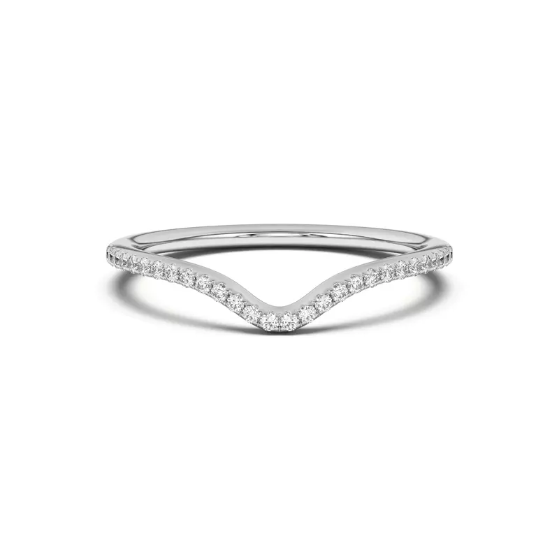 18K White Gold Andra Curved Pavé Band