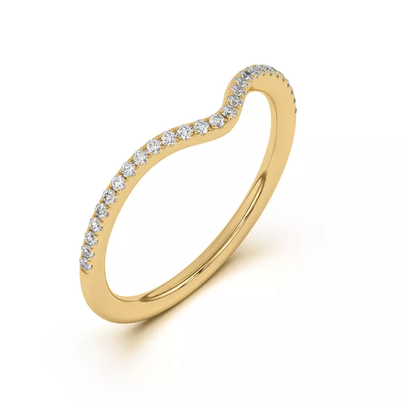 18K Yellow Gold Andra Curved Pavé Band