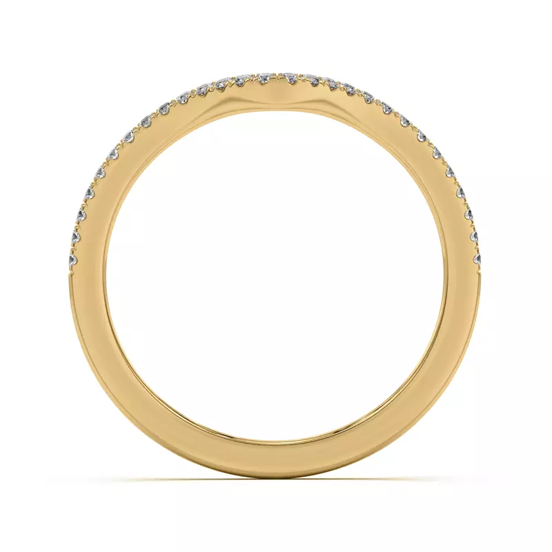 18K Yellow Gold Andra Curved Pavé Band