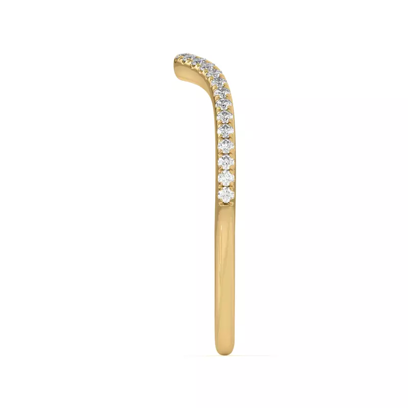 18K Yellow Gold Andra Curved Pavé Band