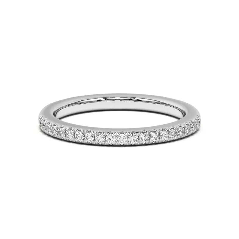 14K White Gold Timeless Pavé Diamond Band