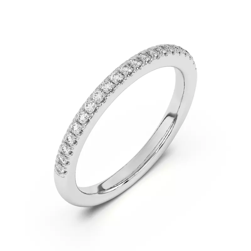 14K White Gold Timeless Pavé Diamond Band