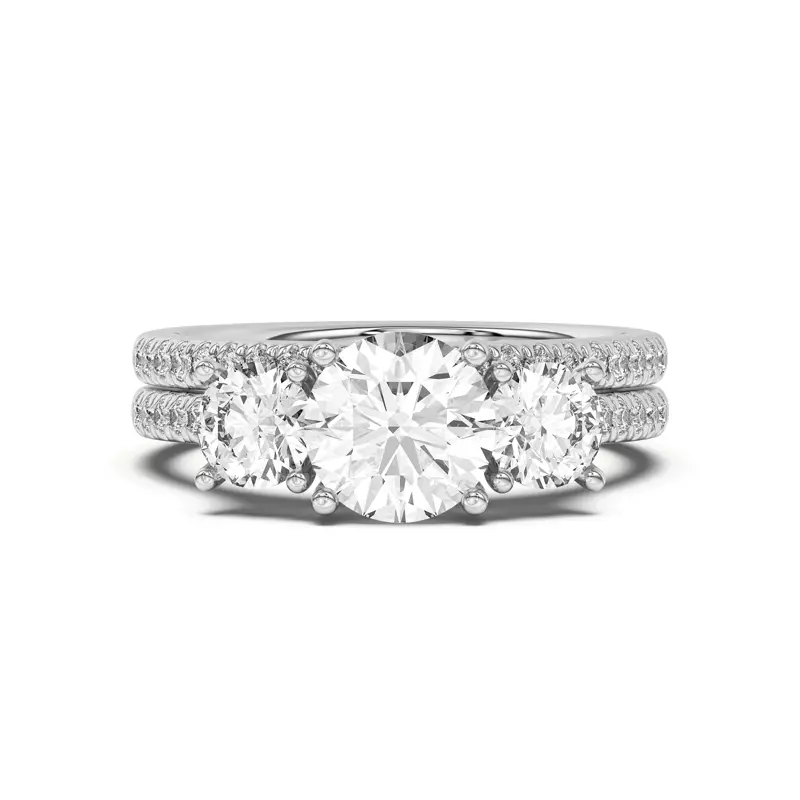 14K White Gold Timeless Pavé Diamond Band