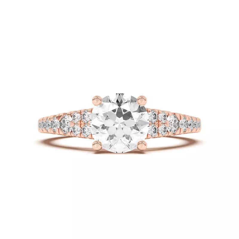 14K Rose Gold Nalani Pavé Cathedral Engagement Ring
