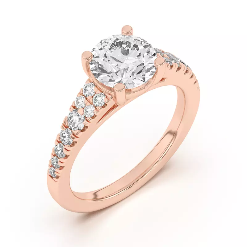 14K Rose Gold Nalani Pavé Cathedral Engagement Ring