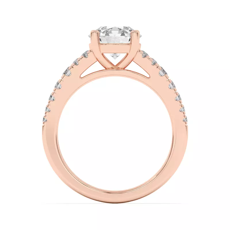 14K Rose Gold Nalani Pavé Cathedral Engagement Ring