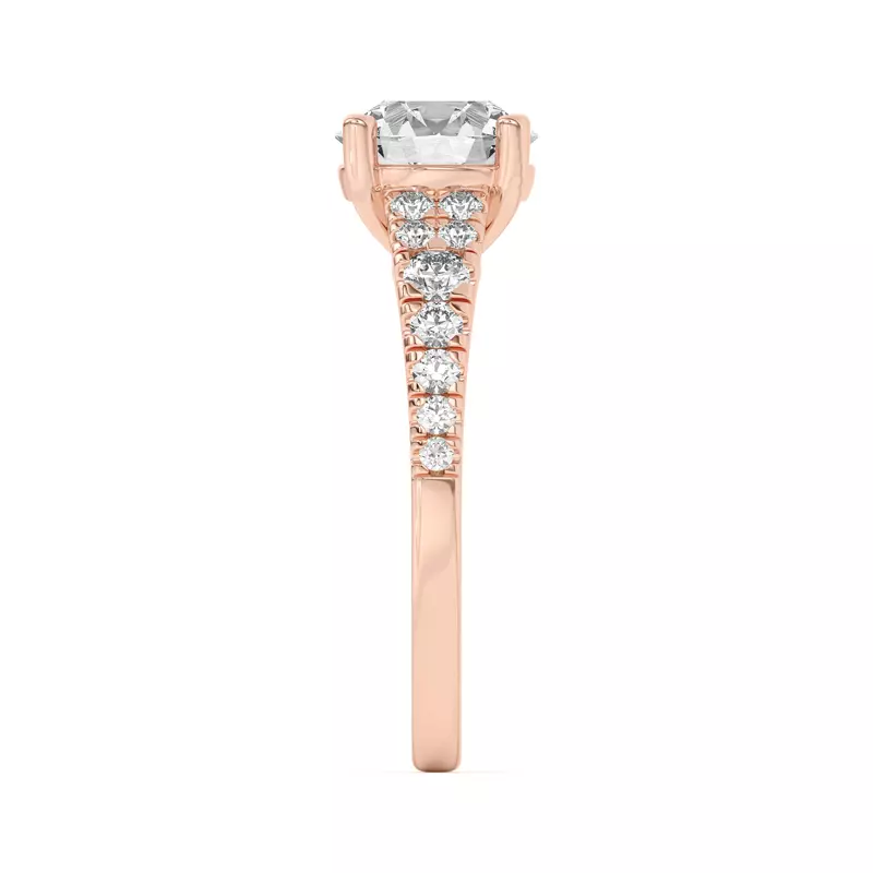 14K Rose Gold Nalani Pavé Cathedral Engagement Ring