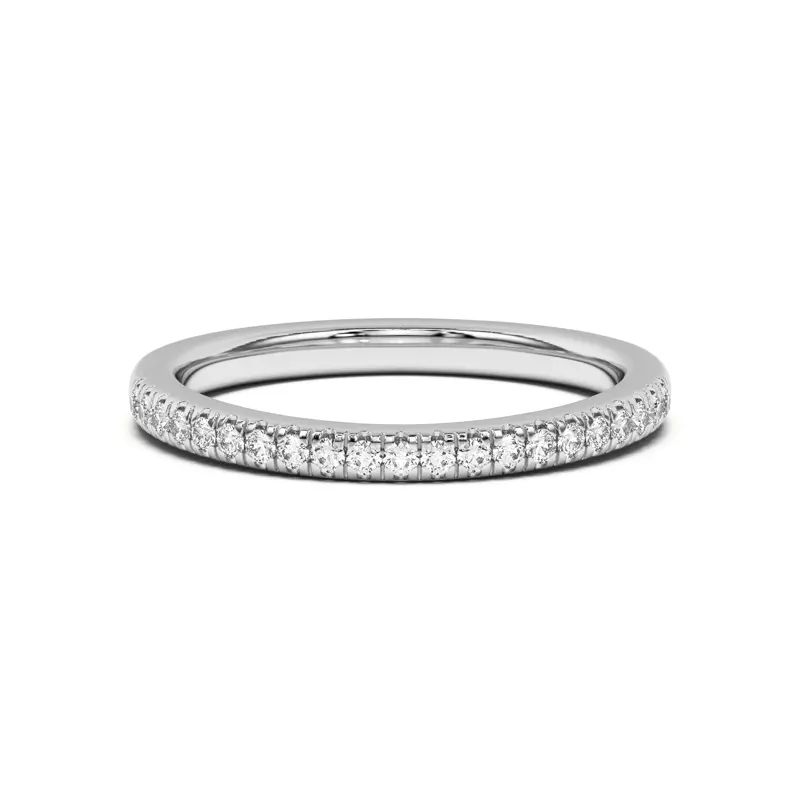 14K White Gold Nalani Curved Pavé Band