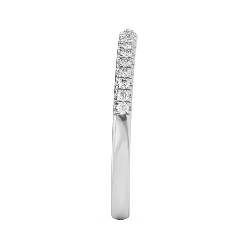 14K White Gold Nalani Curved Pavé Band