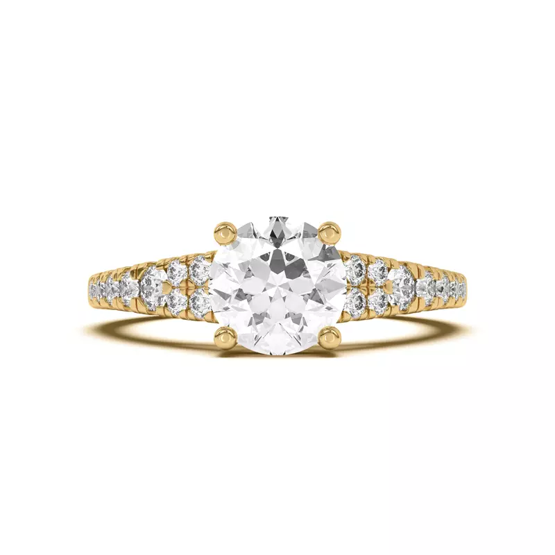 14K Yellow Gold Nalani Pavé Cathedral Engagement Ring