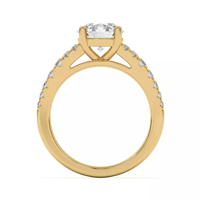 14K Yellow Gold Nalani Pavé Cathedral Engagement Ring