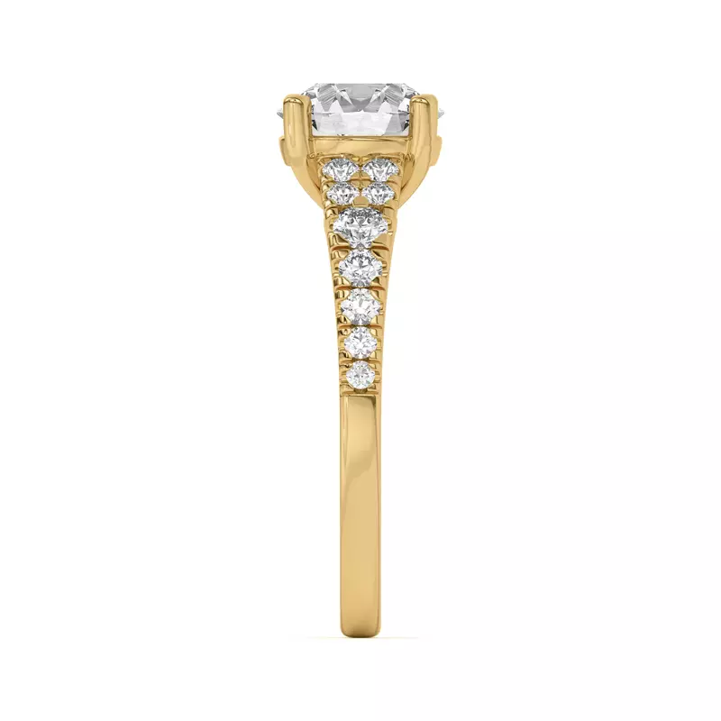 14K Yellow Gold Nalani Pavé Cathedral Engagement Ring