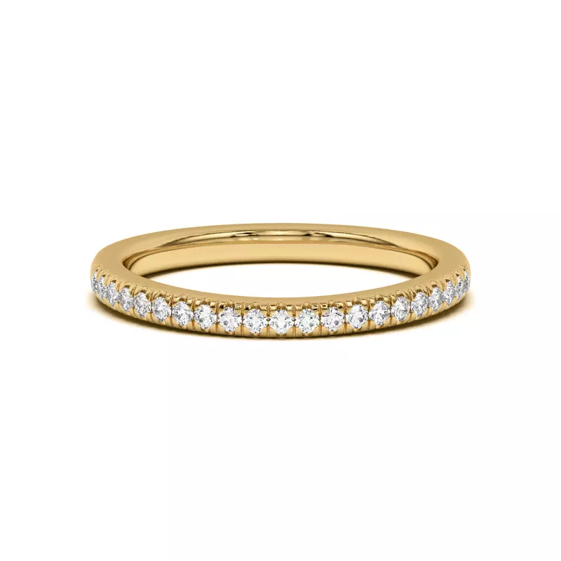 14K Yellow Gold Nalani Curved Pavé Band