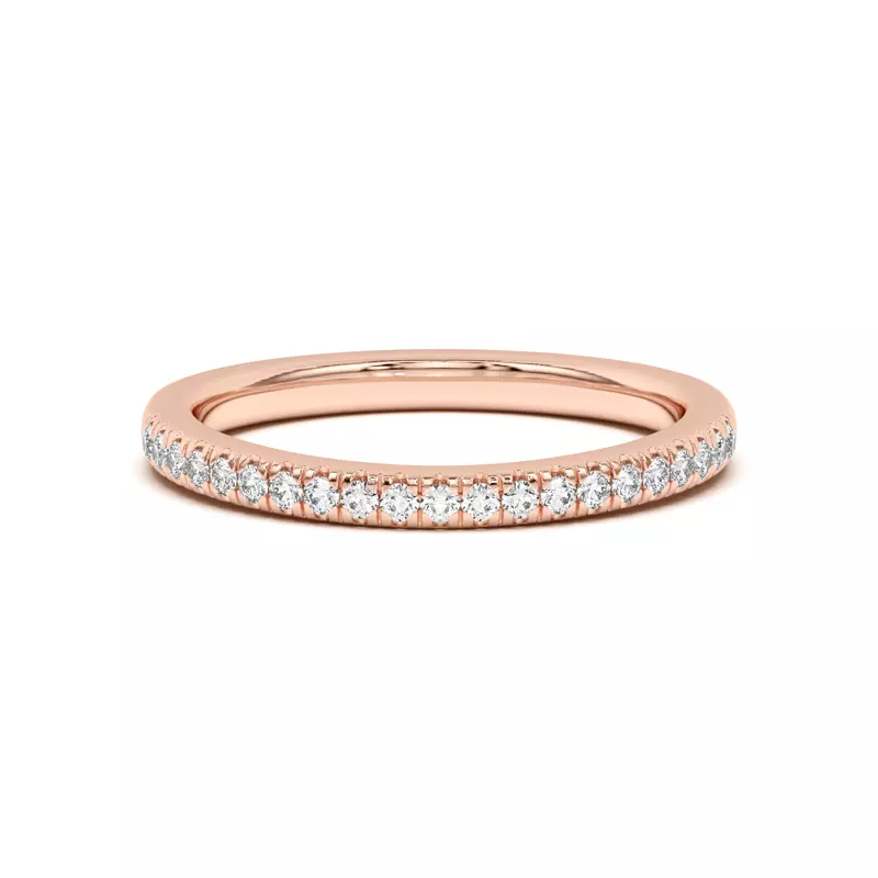 18K Rose Gold Nalani Curved Pavé Band