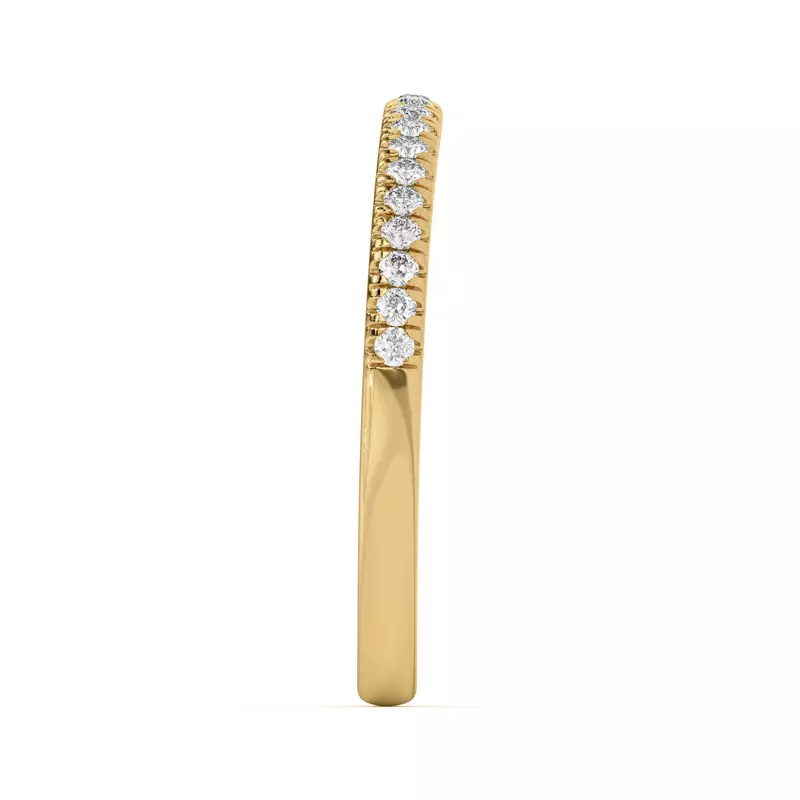 18K Yellow Gold Nalani Curved Pavé Band