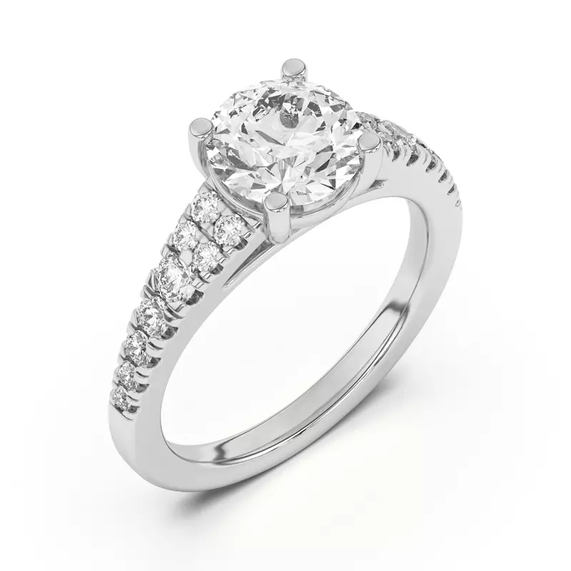 Platinum Nalani Pavé Cathedral Engagement Ring