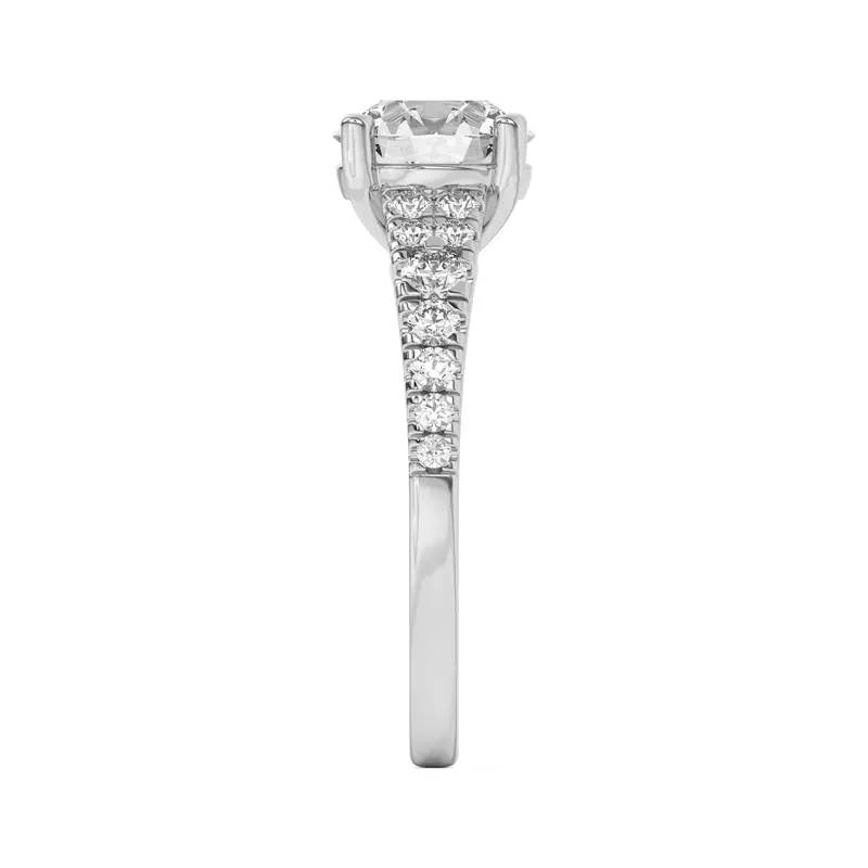 Platinum Nalani Pavé Cathedral Engagement Ring