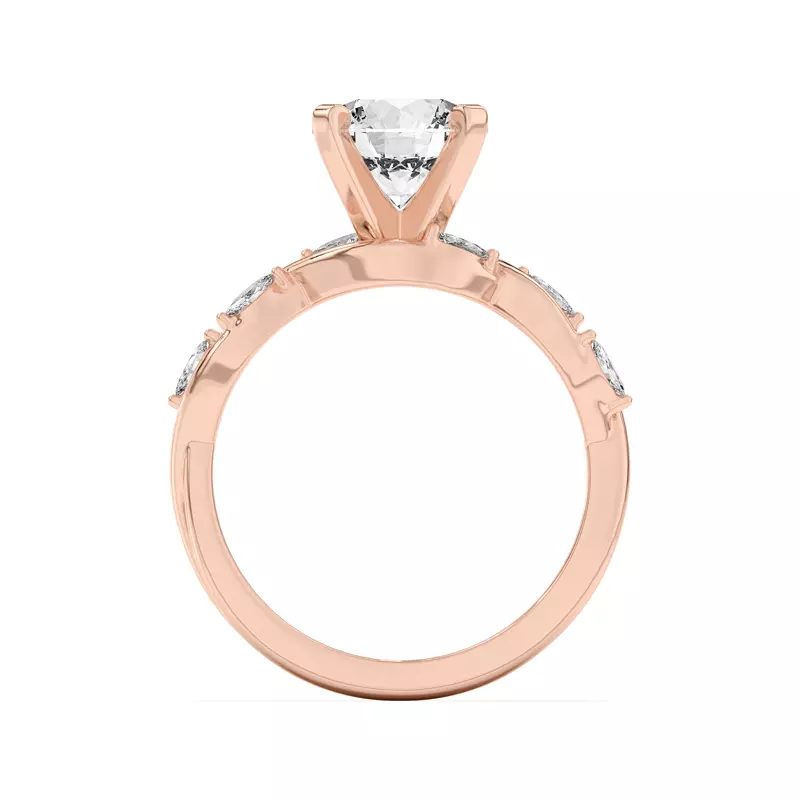 14K Rose Gold Maxime Twisted Marquise Diamond Engagement Ring