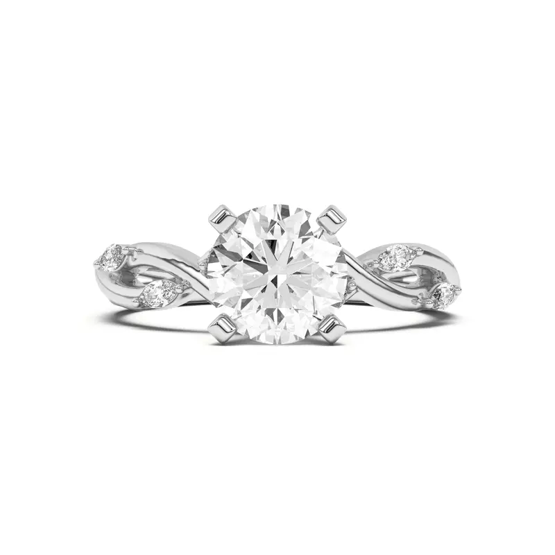 14K White Gold Maxime Twisted Marquise Diamond Engagement Ring