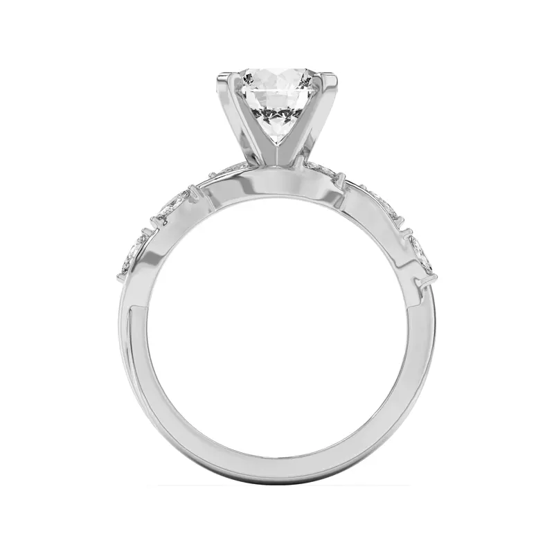 14K White Gold Maxime Twisted Marquise Diamond Engagement Ring