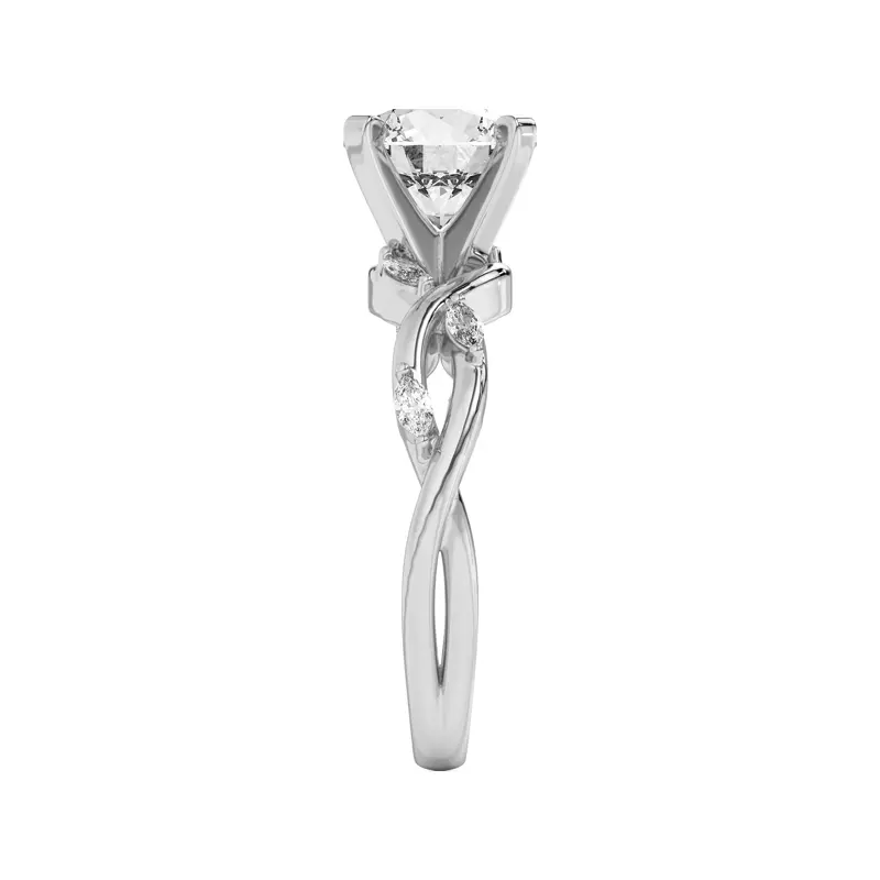 14K White Gold Maxime Twisted Marquise Diamond Engagement Ring