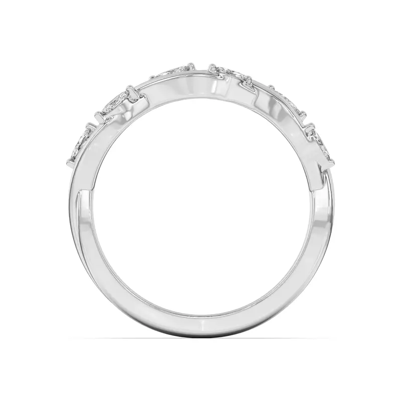 Platinum Maxime Twisted Marquise Diamond Band