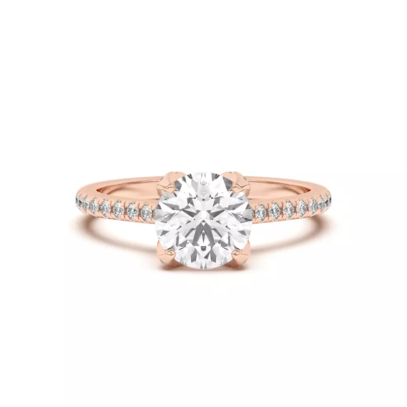 14K Rose Gold Marian Diamond-Encrusted Tulip Prong Pavé Engagement Ring