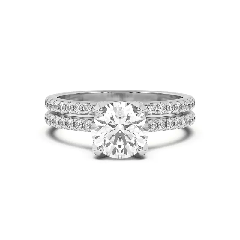 14K White Gold Marian Classic Pavé Band