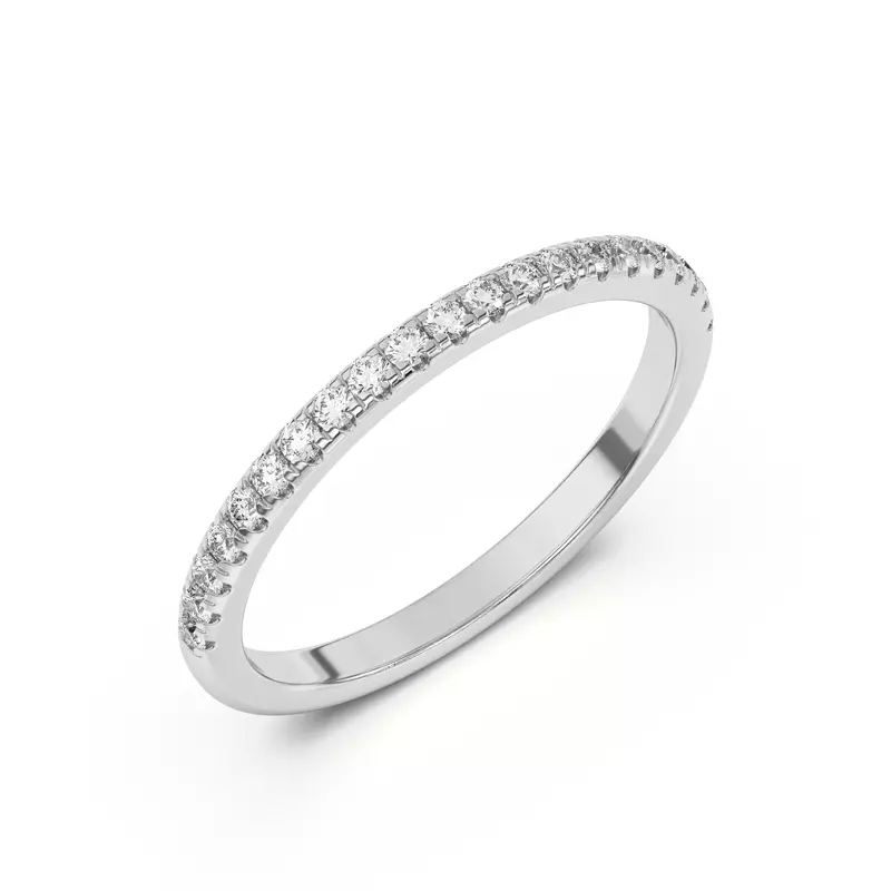 18K White Gold Marian Classic Pavé Band
