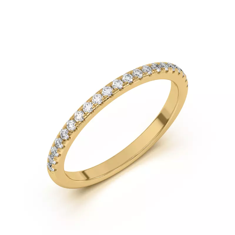 18K Yellow Gold Marian Classic Pavé Band